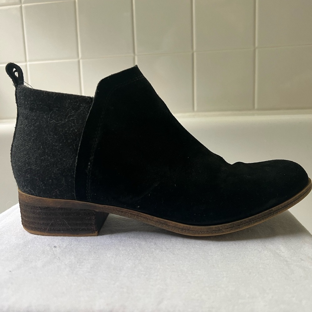 TOMS Wool + Suede Ankle Bootie